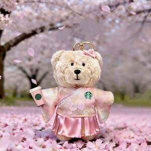 Starbucks China Exclusive Pink Hanfu Bearista Keychain